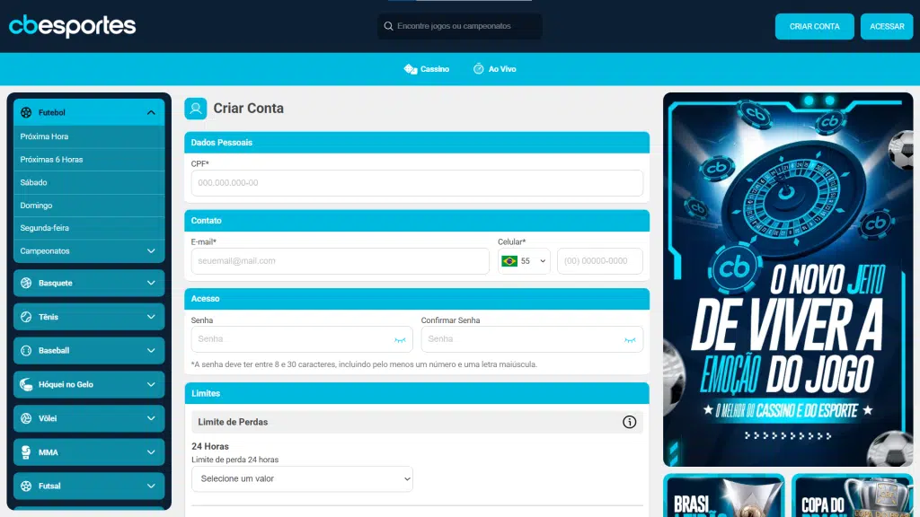 CBesportes Login