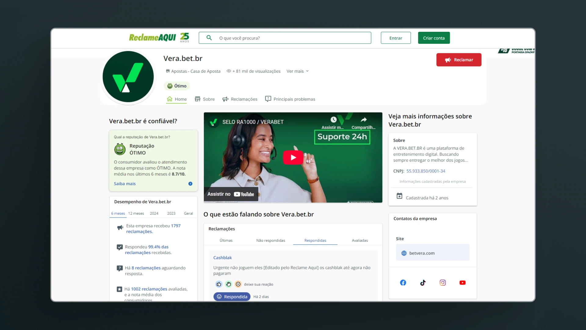 Vera Bet é Confiável